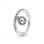 Clear Dangling Round Sparkle Ring