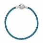 Pandora Moments Seashell Clasp Turquoise Braided Leather Bracelet Pandora Moments Seashell Clasp Turquoise Braided Leather Bracelet