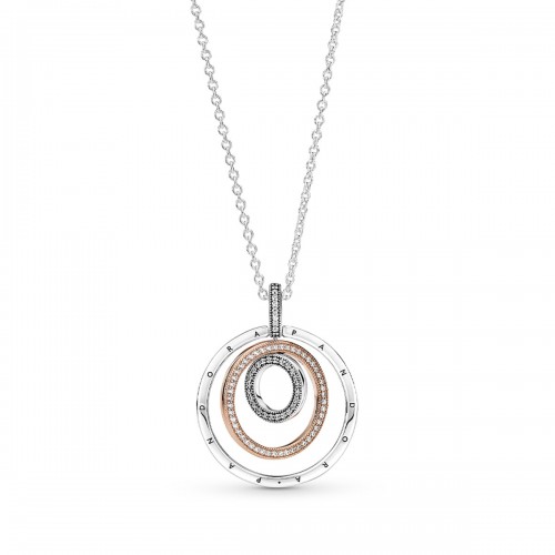 Pandora Two-tone Circles Pendant & Necklace