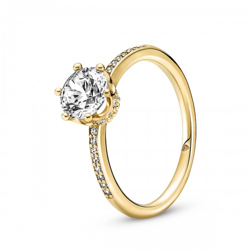 Pandora Clear Sparkling Crown Solitaire Ring