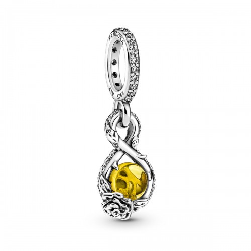 Pandora Disney Belle Infinity & Rose Flower Charm Pendant