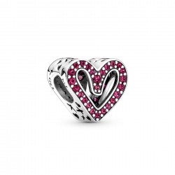 Pandora Sparkling Ruby Red Freehand Heart Charm Pandora Sparkling Ruby Red Freehand Heart Charm