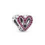 Pandora Sparkling Ruby Red Freehand Heart Charm