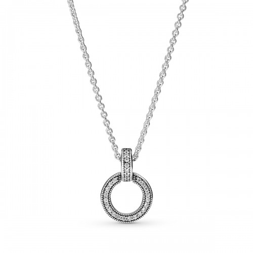 Pandora Double Circle Pendant & Necklace