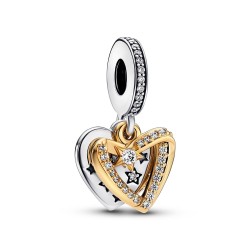 Pandora Shooting Star Hearts Double Dangle Charm Pandora Shooting Star Hearts Double Dangle Charm