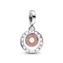 Pandora Signature Two-tone Logo Circles Dangle Charm Pandora Signature Two-tone Logo Circles Dangle Charm