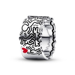 Keith Haring™ x Pandora Line Art Love and People Wide Ring