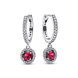 Pandora Red Round Sparkling Hoop Earrings Pandora Red Round Sparkling Hoop Earrings