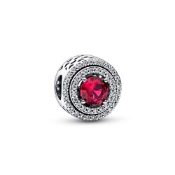 Pandora Red Sparkling Leveled Round Charm Pandora Red Sparkling Leveled Round Charm