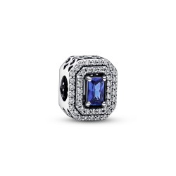 Pandora Blue Sparkling Leveled Rectangular Charm