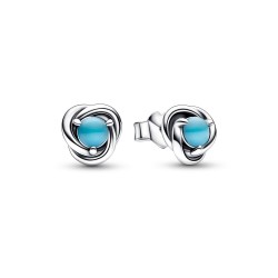 Pandora December Turquoise Blue Eternity Circle Stud Earrings Pandora December Turquoise Blue Eternity Circle Stud Earrings