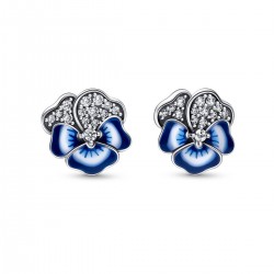 Pandora Blue Pansy Flower Stud Earrings Pandora Blue Pansy Flower Stud Earrings