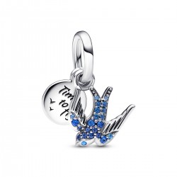 Pandora Sparkling Swallow & Quote Double Dangle Charm Pandora Sparkling Swallow & Quote Double Dangle Charm