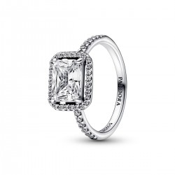 Pandora Rectangular Sparkling Halo Ring Pandora Rectangular Sparkling Halo Ring