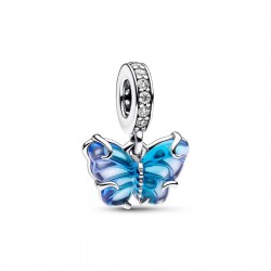 Pandora Blue Murano Glass Butterfly Dangle Charm Pandora Blue Murano Glass Butterfly Dangle Charm