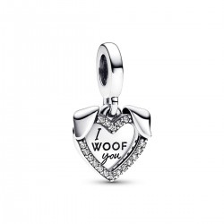 Pandora Heart & Dog Double Dangle Charm Pandora Heart & Dog Double Dangle Charm