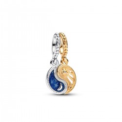 Pandora Two-tone Splittable Sun & Moon Dangle Charm