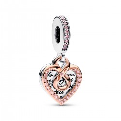 Pandora Two-tone Infinity Heart Double Dangle Charm Pandora Two-tone Infinity Heart Double Dangle Charm