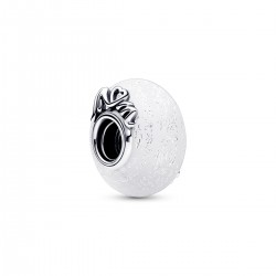 Pandora Glittery White Murano Glass Mom & Love Charm Pandora Glittery White Murano Glass Mom & Love Charm