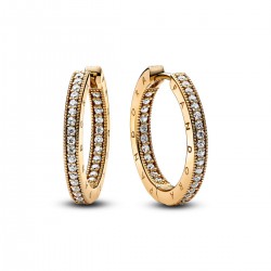 Pandora Signature Logo & Pavé Hoop Earrings Pandora Signature Logo & Pavé Hoop Earrings
