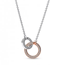 Pandora Signature Two tone Intertwined Circles Necklace Pandora Signature Two tone Intertwined Circles Necklace