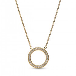 Pandora Signature Pavé & Hearts Circle Pendant Necklace Pandora Signature Pavé & Hearts Circle Pendant Necklace