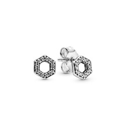 Pandora Sparkling Honeycomb Hexagon Stud Earrings