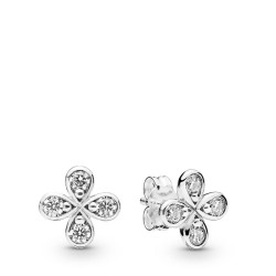 Pandora Four-Petal Flower Stud Earrings
