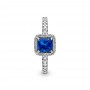 Pandora Blue Square Sparkle Halo Ring Pandora Blue Square Sparkle Halo Ring