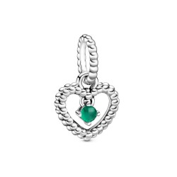 Pandora May Rainforest Green Beaded Heart Dangle Charm Pandora May Rainforest Green Beaded Heart Dangle Charm