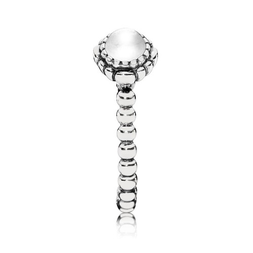 Pandora Birthday Blooms Ring, April, Rock Crystal Pandora Birthday Blooms Ring, April, Rock Crystal