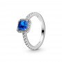 Pandora Blue Square Sparkle Halo Ring Pandora Blue Square Sparkle Halo Ring