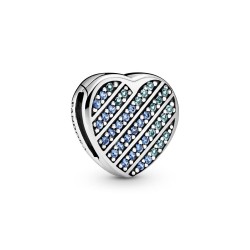 Pandora Reflexions Blue Pavè Heart Clip Charm
