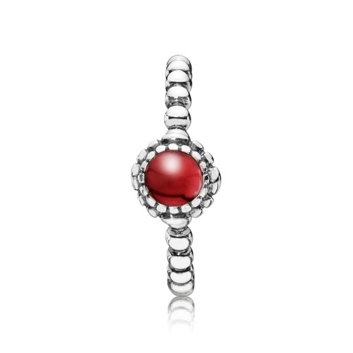 Pandora Birthday Blooms Ring, January, Garnet Pandora Birthday Blooms Ring, January, Garnet