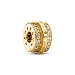 Pandora Sparkling Pavé Lines & Logo Clip Charm