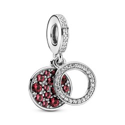 Pandora Sparkling Red Disc Double Dangle Charm Pandora Sparkling Red Disc Double Dangle Charm