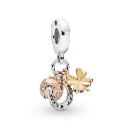 Pandora Horseshoe, Clover & Ladybird Dangle Charm