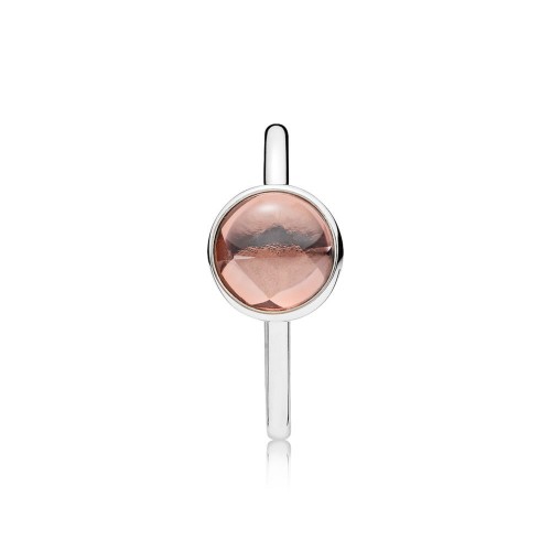 Pandora Poetic Droplet Ring, Blush Pink Crystal Pandora Poetic Droplet Ring, Blush Pink Crystal