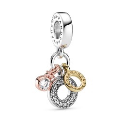 Pandora Triple Monogram & Logo Dangle Charm
