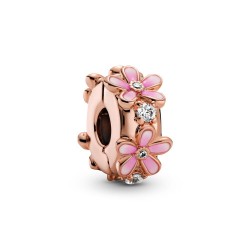 Pandora Pink Daisy Spacer Clip Charm Pandora Pink Daisy Spacer Clip Charm
