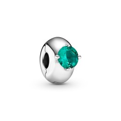 Pandora Green Round Solitaire Clip Charm