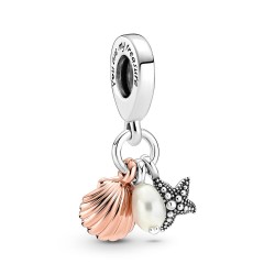 Pandora Freshwater Cultured Pearl, Starfish & Shell Triple Dangle Charm Pandora Freshwater Cultured Pearl, Starfish & Shell Triple Dangle Charm