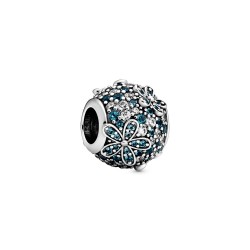 Pandora Teal Pavé Daisy Flower Charm