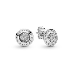 Sparkling Pandora Logo Stud Earrings