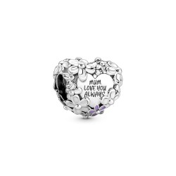 Pandora Mom Daisy Heart Charm