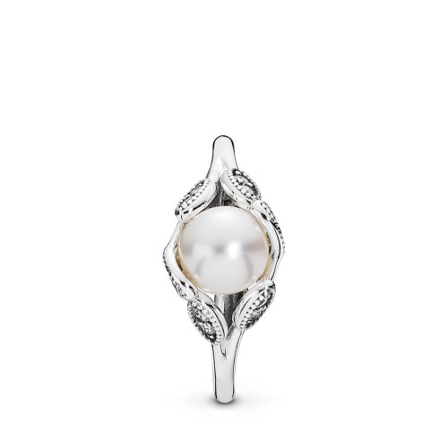 Pandora Luminous Leaves Ring, White Pearl & Clear CZ Pandora Luminous Leaves Ring, White Pearl & Clear CZ