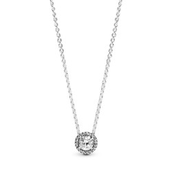 Pandora Round Sparkle Halo Necklace