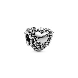 Pandora Openwork Flower Heart Mommy Charm