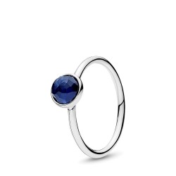 Pandora September Droplet Ring, Synthetic Sapphire Pandora September Droplet Ring, Synthetic Sapphire