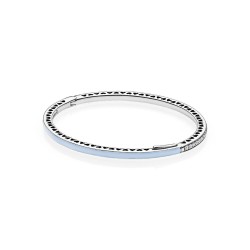 Pandora Radiant Hearts of PANDORA Bangle Bracelet, Air Blue Enamel